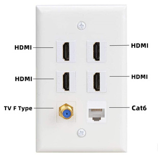 6-port HD network TV signal HDMI TV9.5 F head CAT6 buckle information panel wall plug