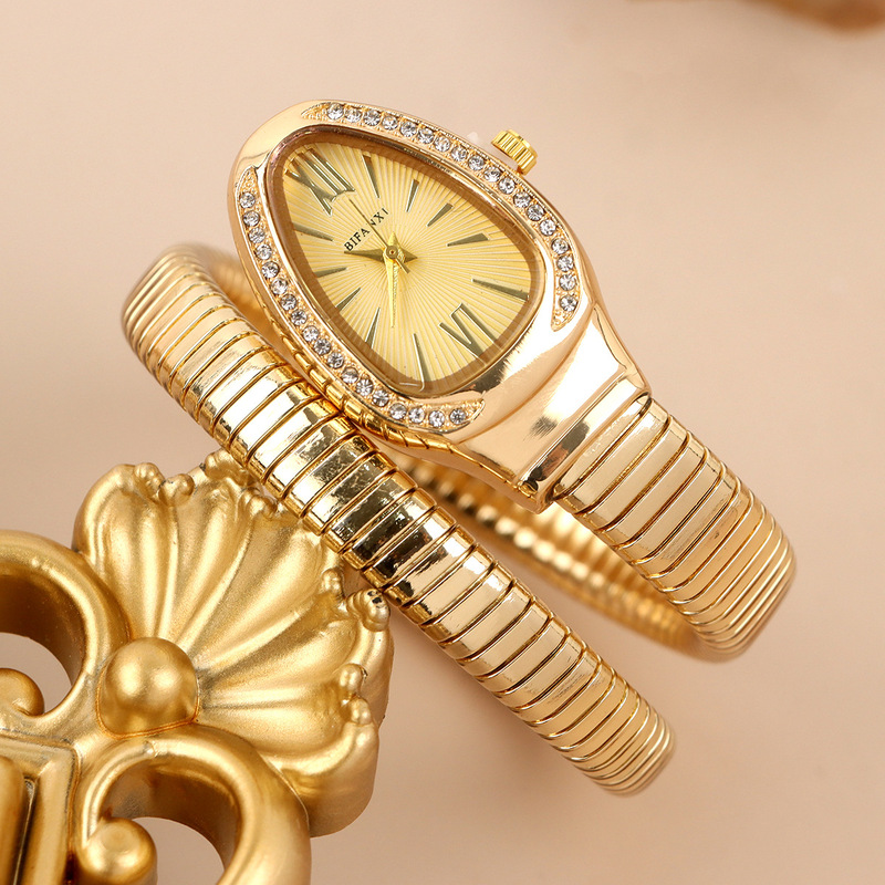 Bifanxi New Snake-Shaped Watch, Diamond-Encrusted English-Style Women's Watch, European and American Fashion Bracelet Watch, Creative Steel Band Bifanxi New Snake-Shaped Watch, Diamond-Encrusted English-Style Women's Watch, European and American Fashion Bracelet Watch, Creative Steel Band