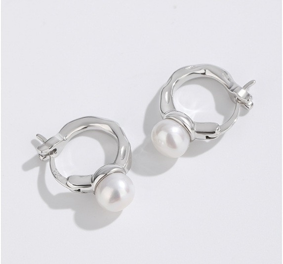 Pendientes retorcidos circulares de plata de ley 925 coreanos, pendientes, pendientes, pendientes de anillo de sentido de alto nivel de nicho simple de verano femenino