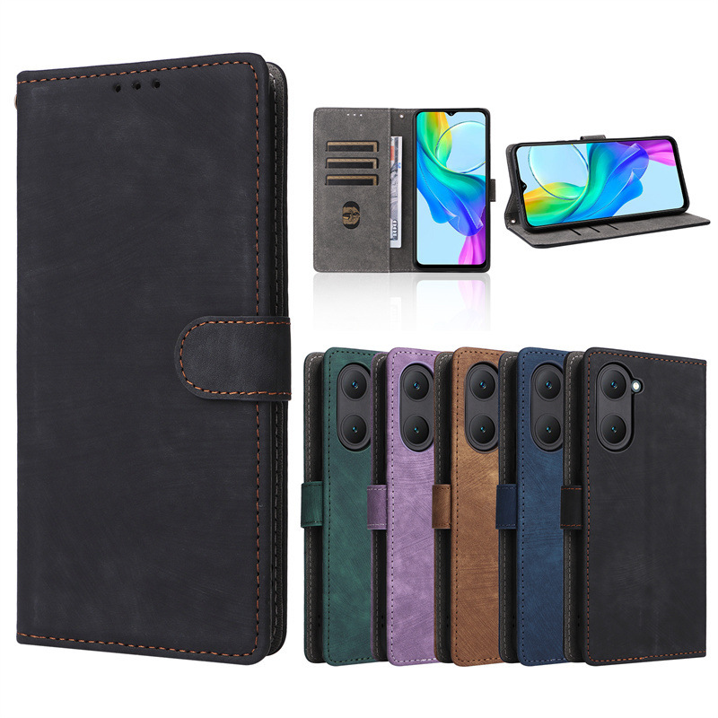 For vivo Y03 4G mobile phone case vivo Y03 4G mobile phone leather case card holder lanyard wallet cross-border
