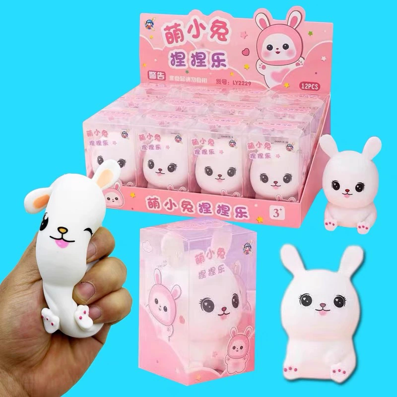 Интернет-знаменитости Взрывы Детский Творческий мультфильм Милый кролик Декомпрессионные вентиляционные игрушки Щипцы Сожмите Музыка Супермаркет Розничная торговля