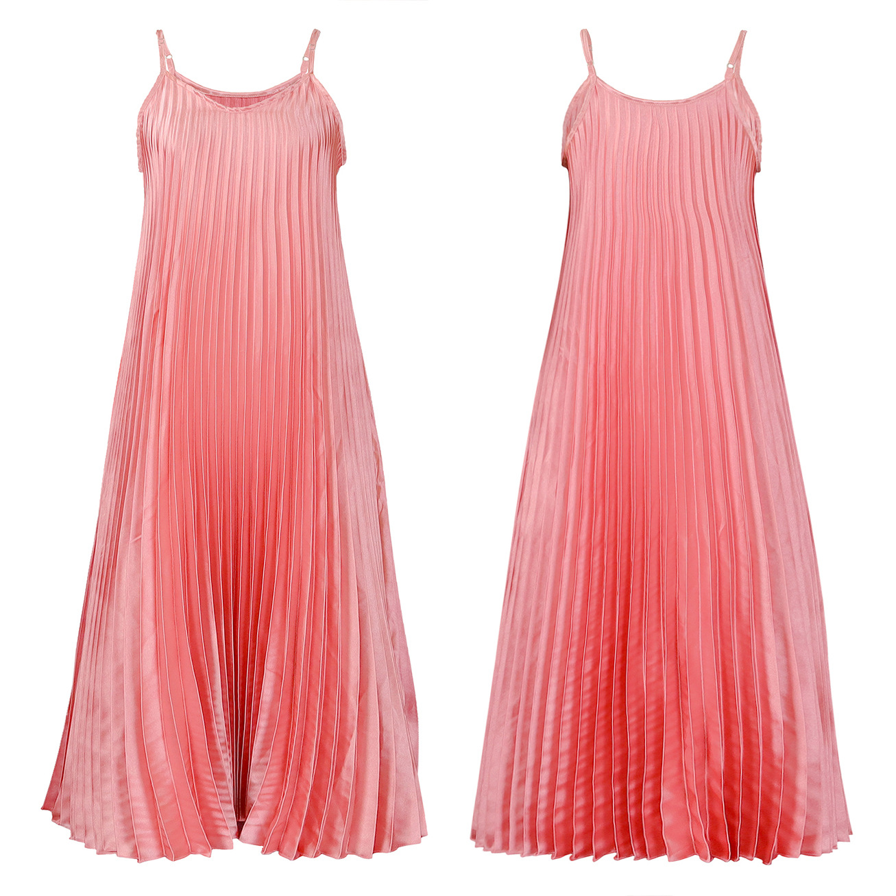 Women's Strap Dress Sexy V Neck Pleated Sleeveless Solid Color Maxi Long Dress Holiday Daily display picture 47