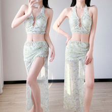 波西米亚风比基尼bikini三件套性感温泉度假游泳衣女夏季新款泳装