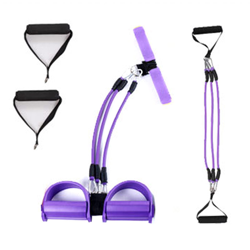 Dispositivo de tensión del pedal de tres tubos Yoga Fitness entrenador de cintura de plástico cuerda de tensión del pedal entrenador multifuncional
