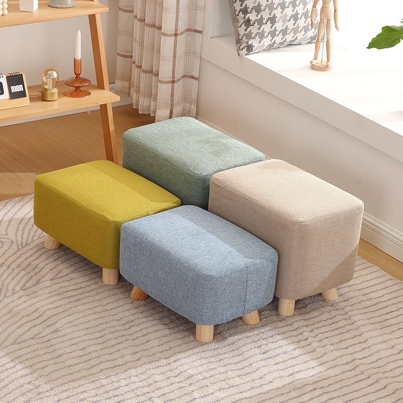 Nordic Style Fabric Home Shoe Changing Stool Living Room Long Sofa Stool Adult Low Stool Creative Internet Celebrity Solid Wood Small Stool