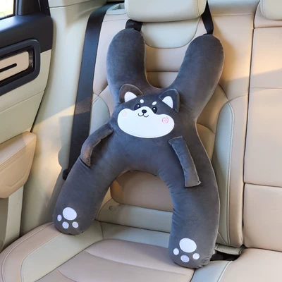 Car pillow for children, a cute neck-supporting sleeping pillow for long-distance car rides in the back seat (Waist support) - xhusky