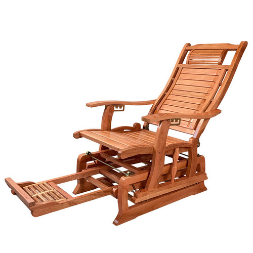 Solid wood rocking chair for the elderly, leisurely lounge chair, log nap chair, adult home balcony leisure chair, folding nap chair