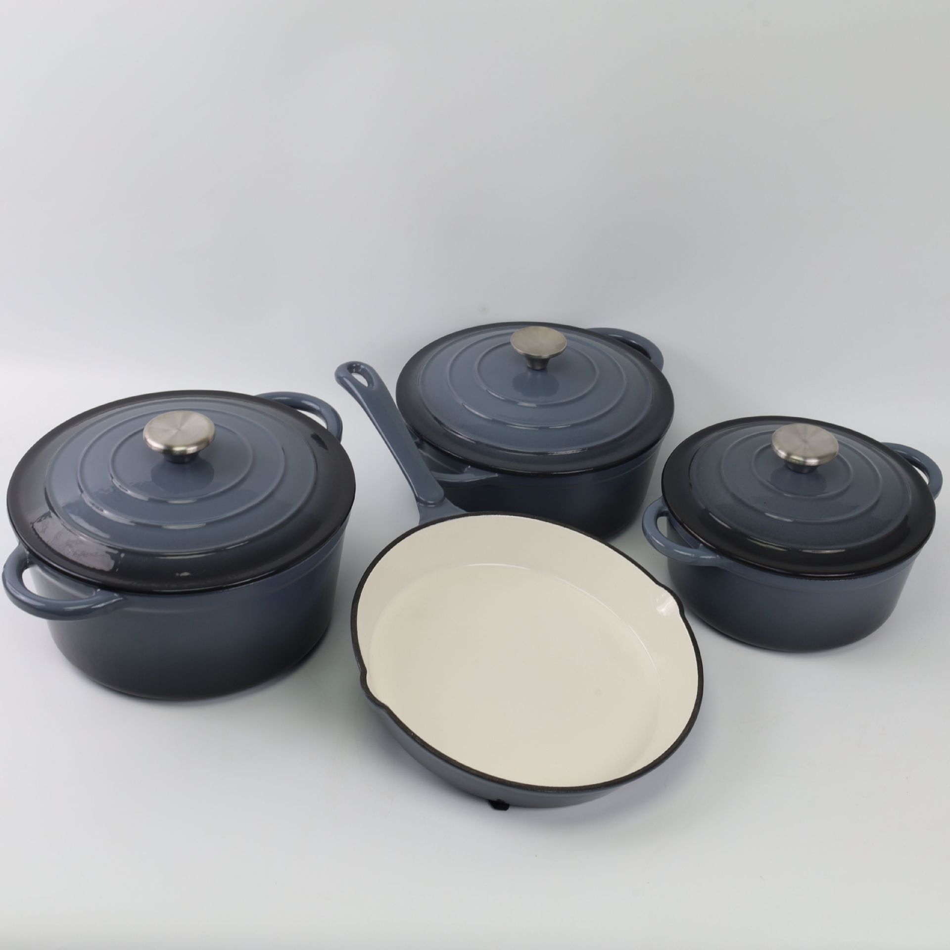 Juego de 4 piezas de ollas esmaltadas multicolor clásicas especiales, aptas para todas las cocinas, cocinas de inducción, cocinas de gas, olla para sopa, wok