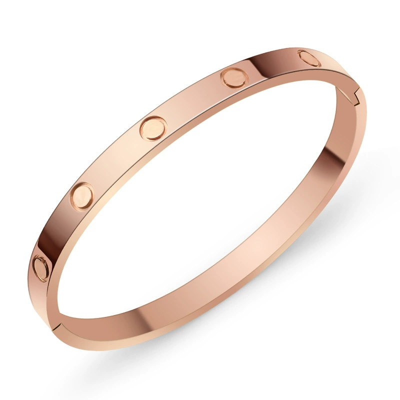 Ф fashion бриллиант-аксессуар изм stainless steel браслет, 4/6 мм, позолота 18K золото и розовое золото