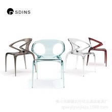 意大利透明树脂椅环氧水晶餐椅罗奇堡单椅设计师家具亚克力扶手椅