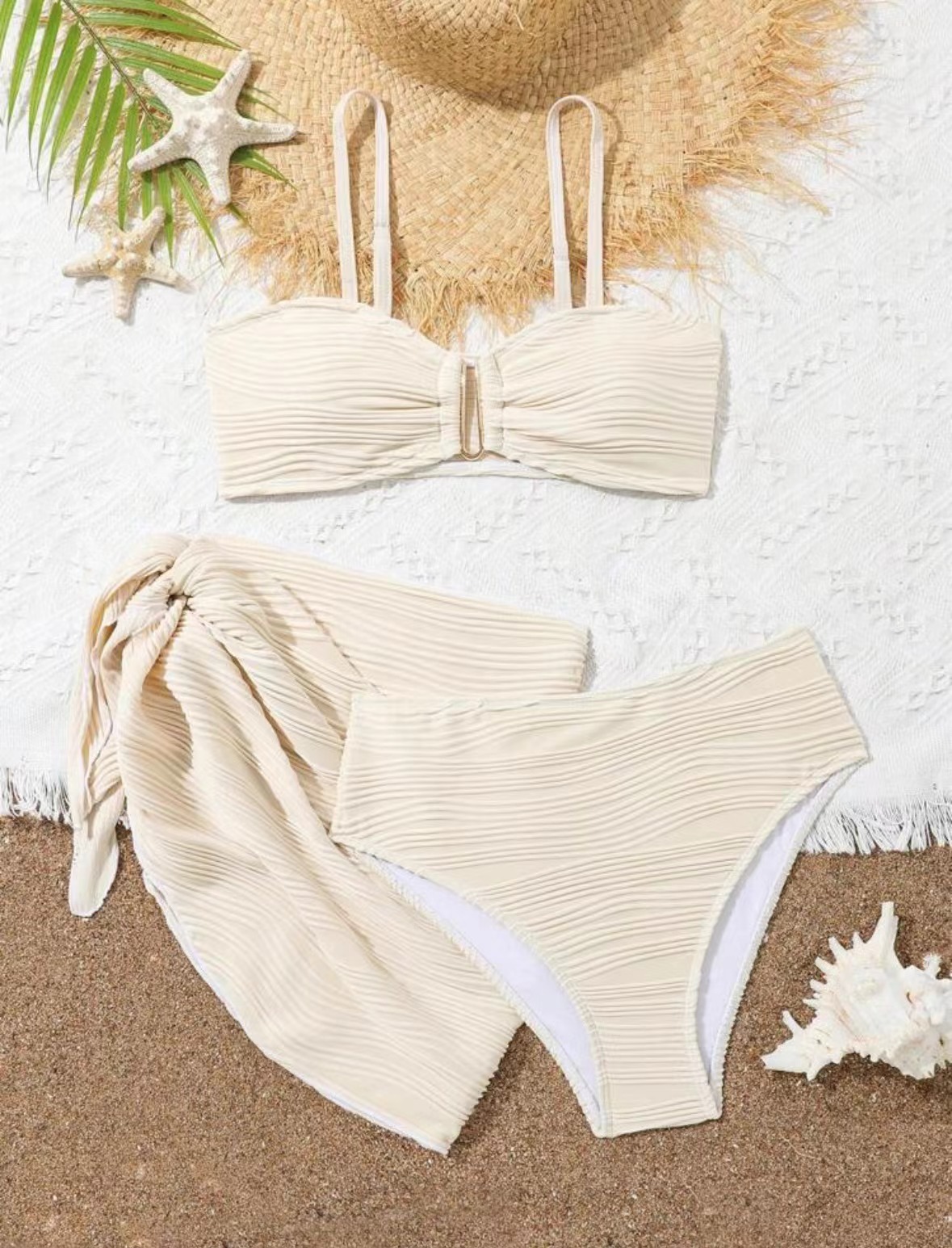 Set bikini donna costume da bagno tre pezzi asciugatura rapida_voghion.com