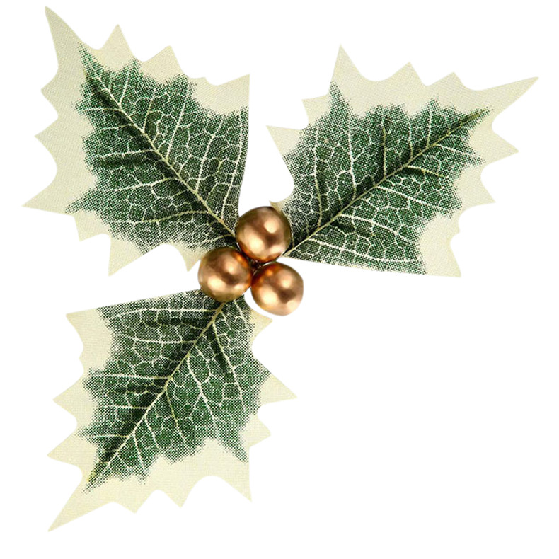 Accesorios de Navidad transfronterizos DIY oro de Navidad fruta roja hojas de fruta de Navidad guirnaldas de vinas inserción de ramas materiales DIY al por mayor