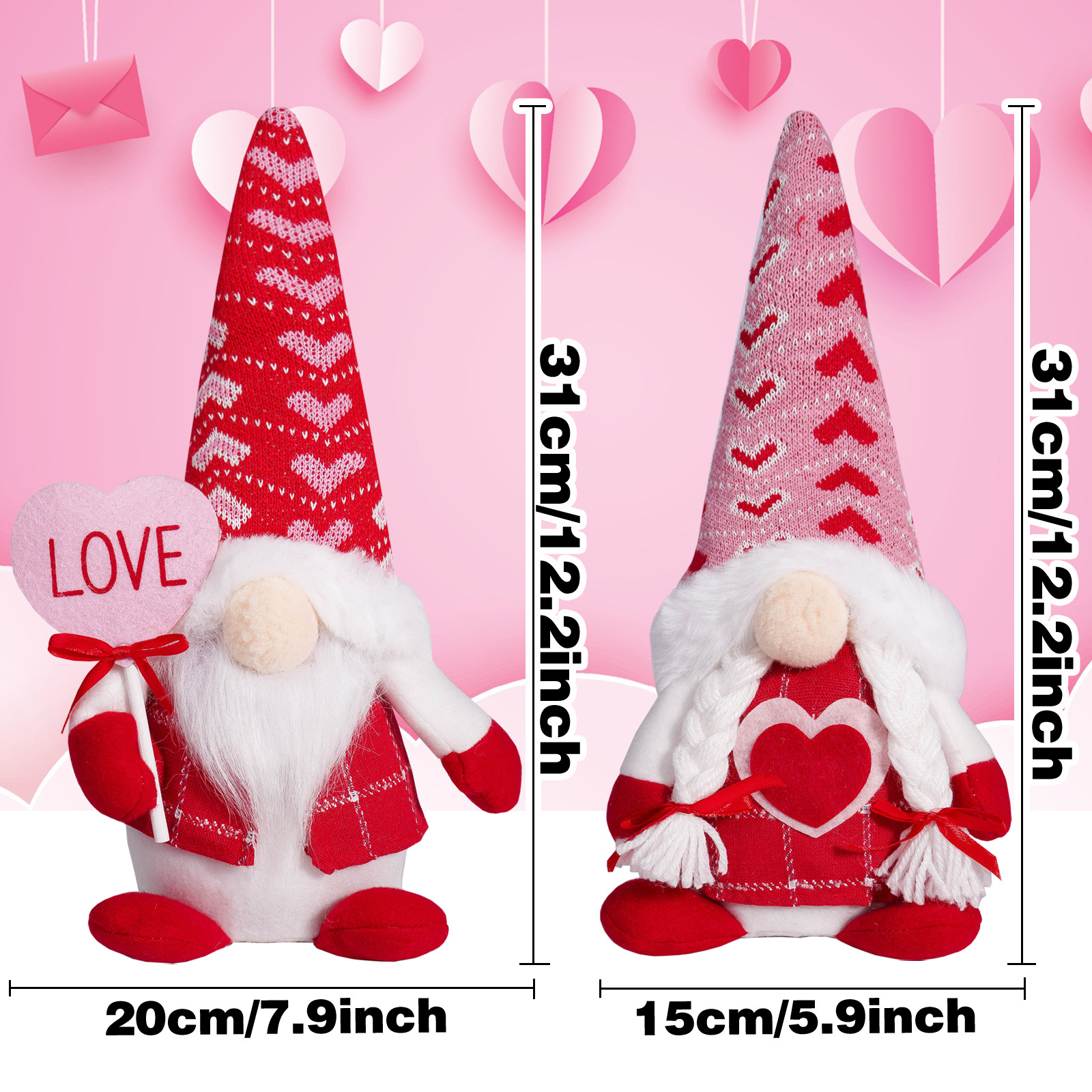 Nuevos productos transfronterizos de muñecas sin cara de San Valentín, amor sin cara de ancianos, decoraciones festivas, adornos