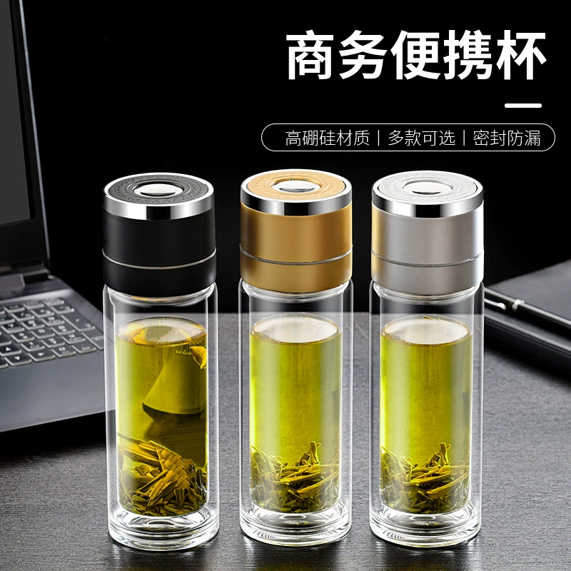 Быстросъемная стеклянная чашка для чая в один клик, герметичная разделительная чашка для чая, портативная Автомобильная чашка для воды, Офисная чашка для питья