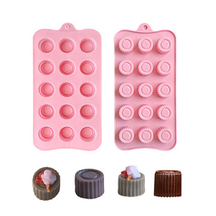 15-Piece Lace Cylindrical Chocolate 842 Silicone Mold 3D Candy Pudding Ice Tray Tray Cake Baking Mold
