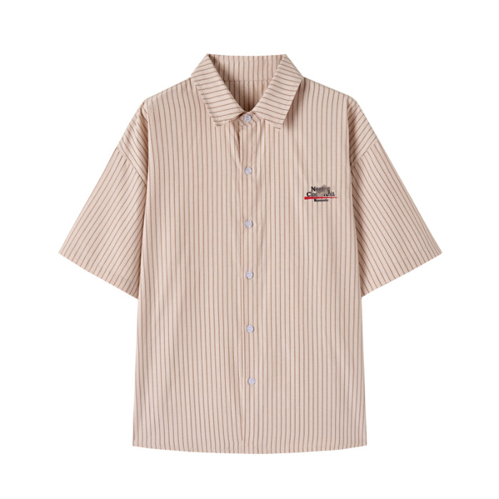 (2개) JK 유니폼 세트 봄과 여름 줄무늬 반팔 셔츠 여성 디자인 센스 틈새 캐주얼 일본 대학 스타일 셔츠