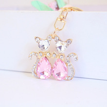 饰品可爱水晶狐狸动物情侣钥匙扣配饰钥匙链送女友包扣包挂件1337