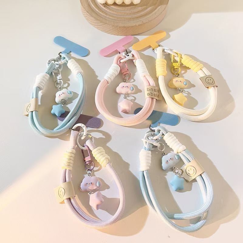 Japanese and Korean INS speechless clouds stars mobile phone wristband jewelry pendant keychain camera lanyard mobile phone case universal