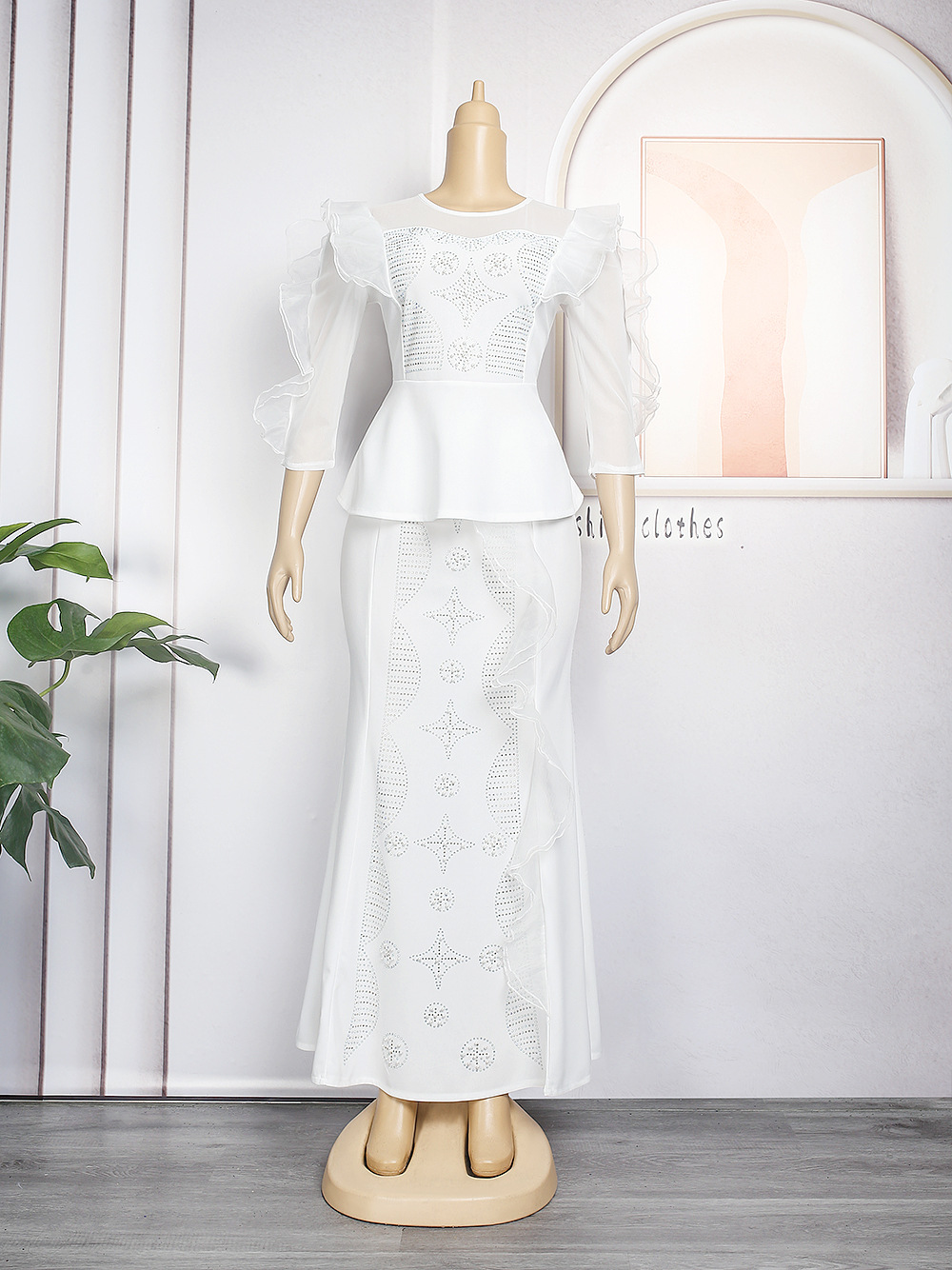 Vêtements pour femmes vêtements privés célébrité robe slim deux pièces haut jupe_voghion.com