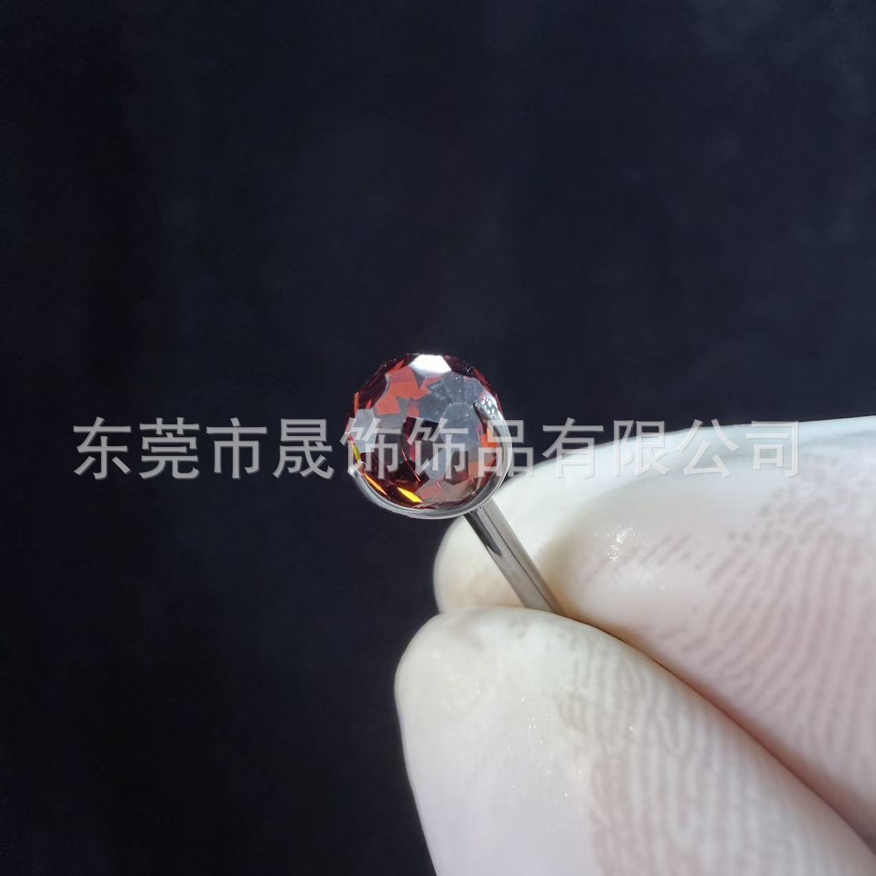 F136 Titanium Cubic Zirconia Ball 小灯泡 Ear Stud Tongue Barbell 超闪蹦迪 Ball Helix Cartilage Stud G23 Implant Grade Titanium Piercing Jewelry