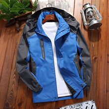 春春季男士冲锋衣外套户外薄款登山服防风防水连帽工作服褂子上衣