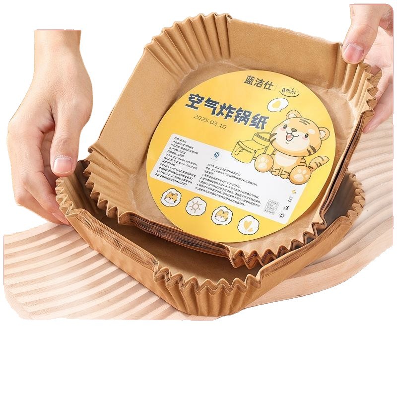Papel especial para freidora de aire horno de absorción de aceite de papel almohadilla de papel de estanque para alimentos domésticos tazón de papel de estanque para freidora eléctrica cuadrada de papel de alquiler
