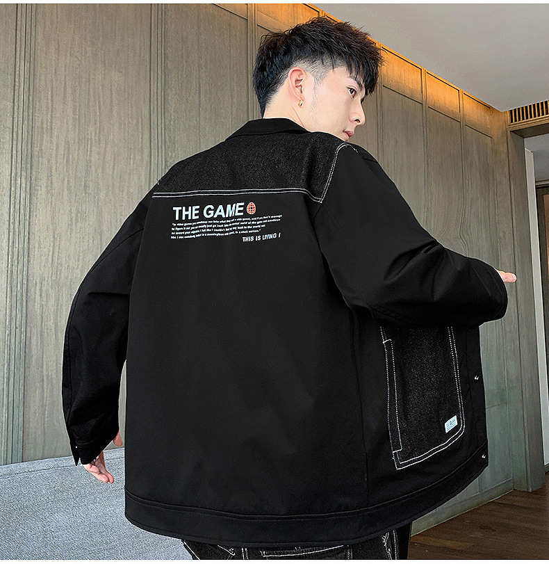 Stagione primaverile e autunnale 2024 Nuove giacche con colletto ribaltabile Top slim fit edizione coreana per tendenza cappotto sottile casual da uomo_voghion.com