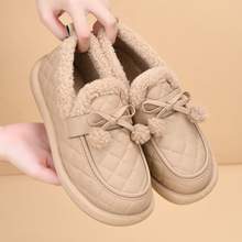 冬季新款北京2025女棉鞋加绒加厚防滑保暖妈妈鞋韩版时尚豆豆棉鞋