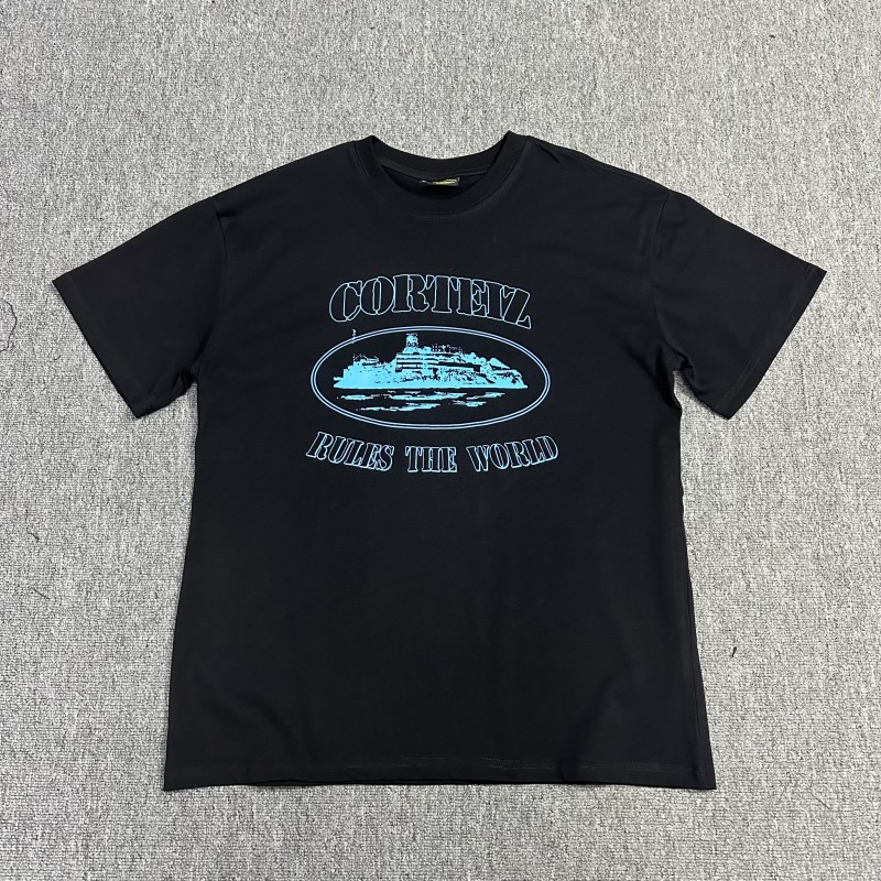 Comercio exterior al por mayor Alcatraz Basic Series C0rteiz Phantom Letter Logo Camiseta impresa Traje de pareja