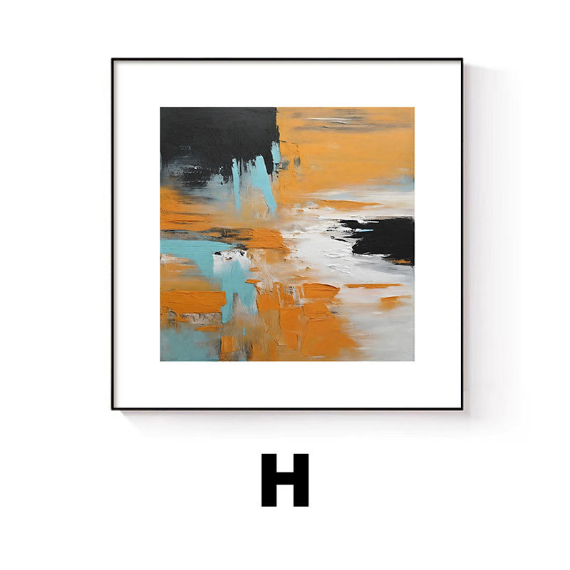 Modern Minimalist Restaurant Decorative Painting Abstract Niche Art Square Living Room Hanging Painting Dining Room Dining Table Background Wall Mural Painting