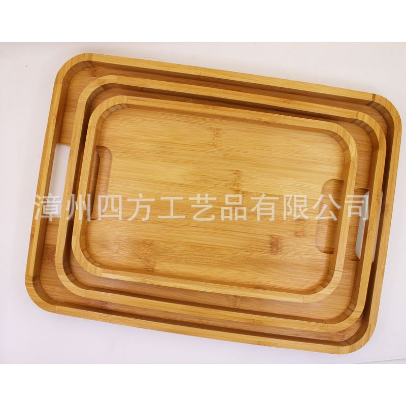 竹制托盘圆弧角创意木制托盘茶具餐厅家用餐盘套装厂家定.制-阿里巴巴