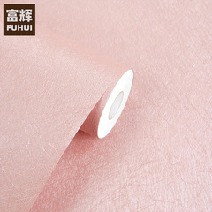 Pink silk self-adhesive wallpaper PVC thick solid color wallpaper European INS minimalist style waterproof color decoration film