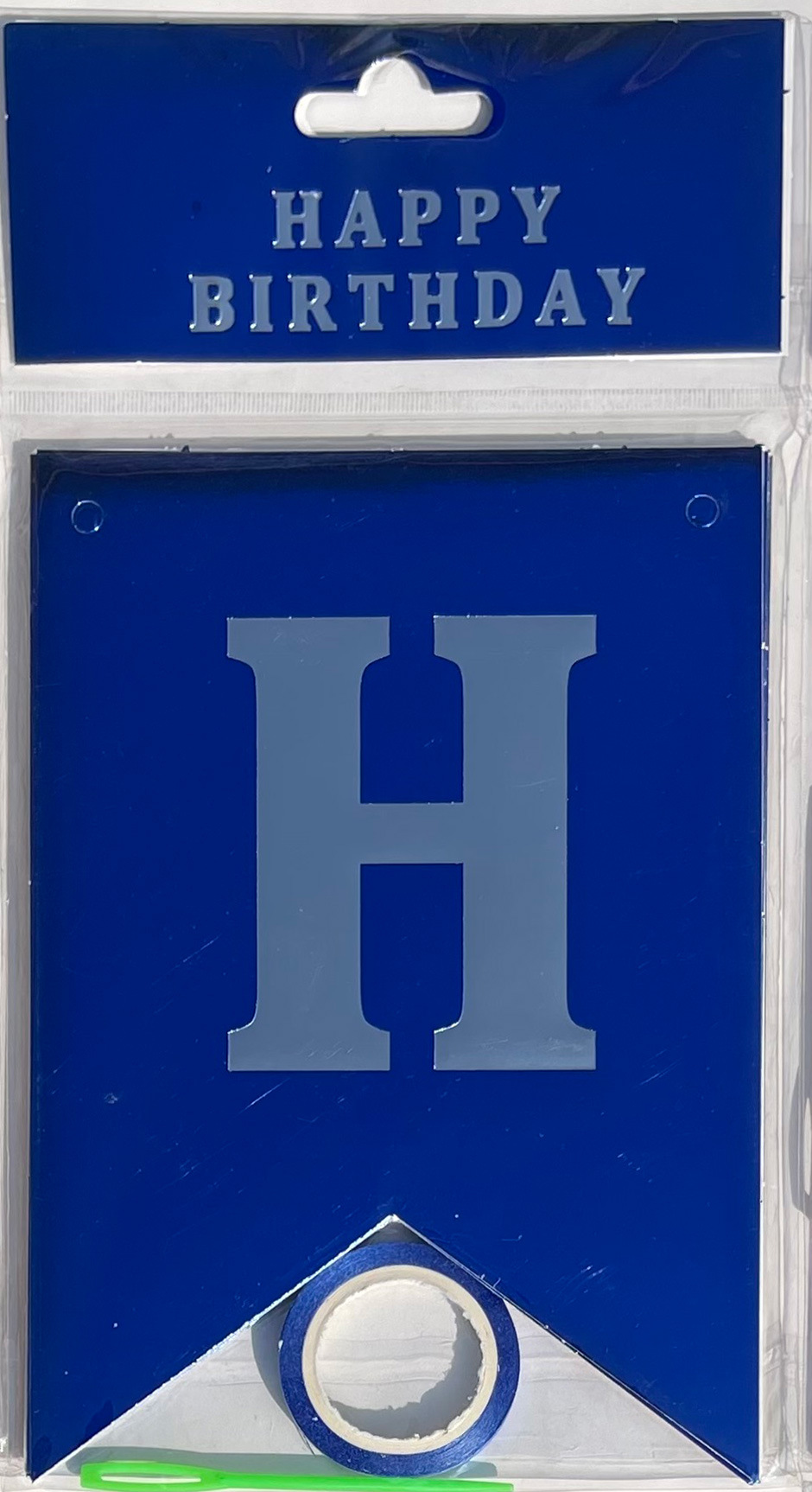 HAPPY BIRTHDAY fiesta de cumpleaños en inglés diseño diagonal de bandera de cola de mermaid letras banderas de color