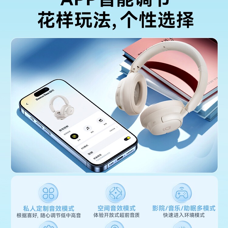 【重磅升级】倍思BH1头戴式耳机蓝牙耳机降噪耳麦罩游戏政府补贴|undefined