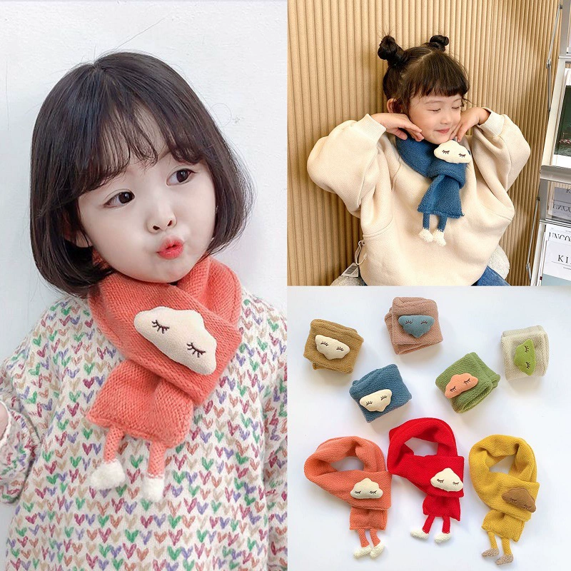 Детский шарф, осенне-зимний ветрозащитный шарф для маленьких мальчиков и девочек, стильный детский мультяшный милый супер милый шейный комплект в Корейском стиле