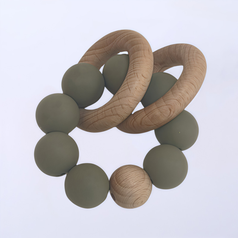 Nuevo bebé pulsera de madera de haya silicona bebé muñeca de dientes de relleno juguetes de comercio exterior Amazon AliExpress juguetes