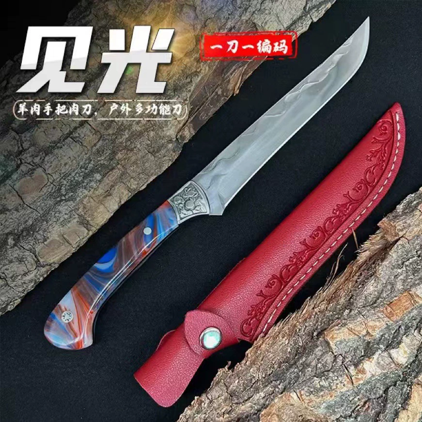 Ручная ковка, специализированный разделочный нож для забоя и раскола, очень острый мясной резак, уличный ручной мясной нож с рукоятью