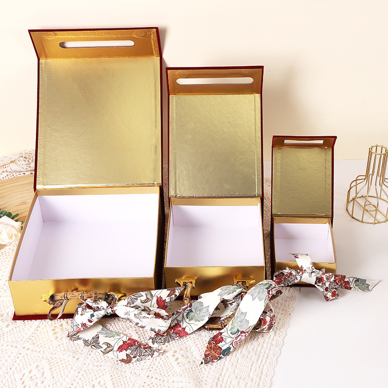 竹の日の手提げのベルベットのギフトボックスの神秘的な花園の手のギフトボックスの喜糖の箱の空の箱のギフトボックスの包装箱のギフトボックス