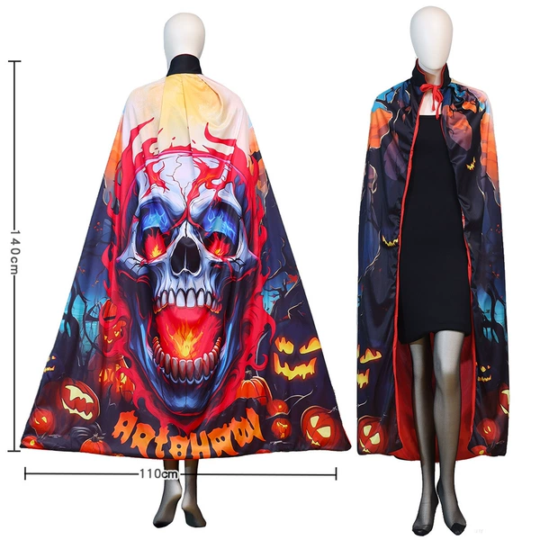 Stand Collar Flame Skull-Adult