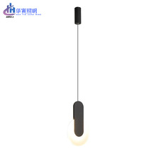 北欧轻奢个性餐厅吊灯简约后现代艺术创意店铺吧台前台线条led灯