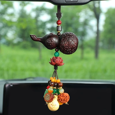 Pendant Men and Women Simple – Car hanging - treasure-of-four-seasons-mahogany-beaded-gourd-pendant