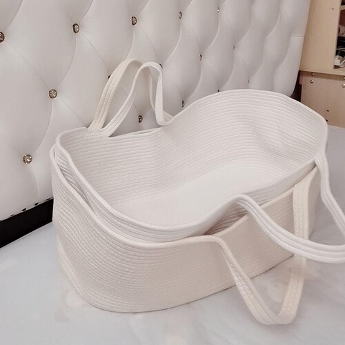 ins Nordic cotton rope baby basket portable woven baby basket newborn dirty clothes storage basket