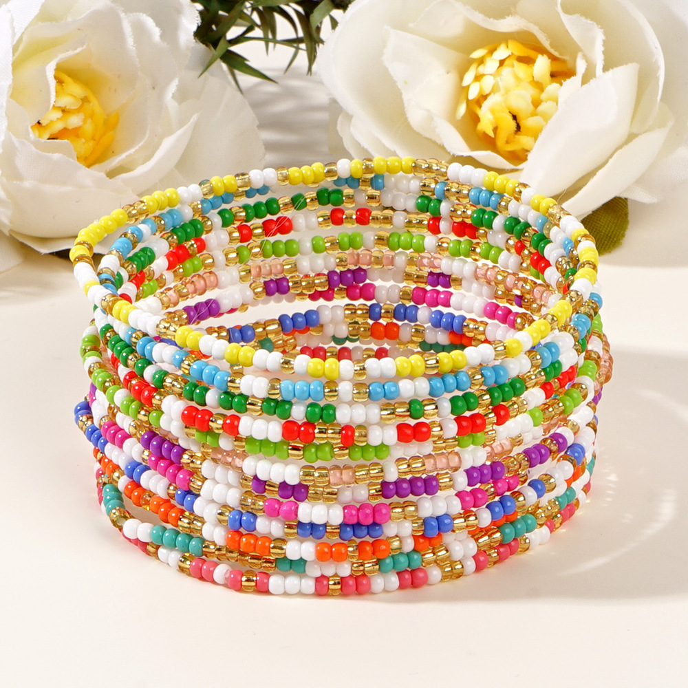 6g Weight Bracelets Classification Seed Bead Chain Material Beaded Chain Chain Type 1 Piece Quantity Holiday, Daily Occasion Seed Bead Material Geometric Pattern Women's Gender Casual, Simple Style Style Beaded, Handmade Craft Casual Simple Style Geometric Seed Bead Wholesale Bracelets 1