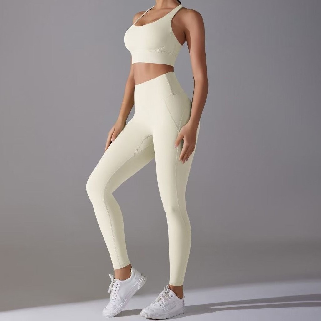 Cross-border red red esbelta cintura alta caderas sin pantalones sin líneas avergonzadas pantalones deportivos para correr fitness yoga