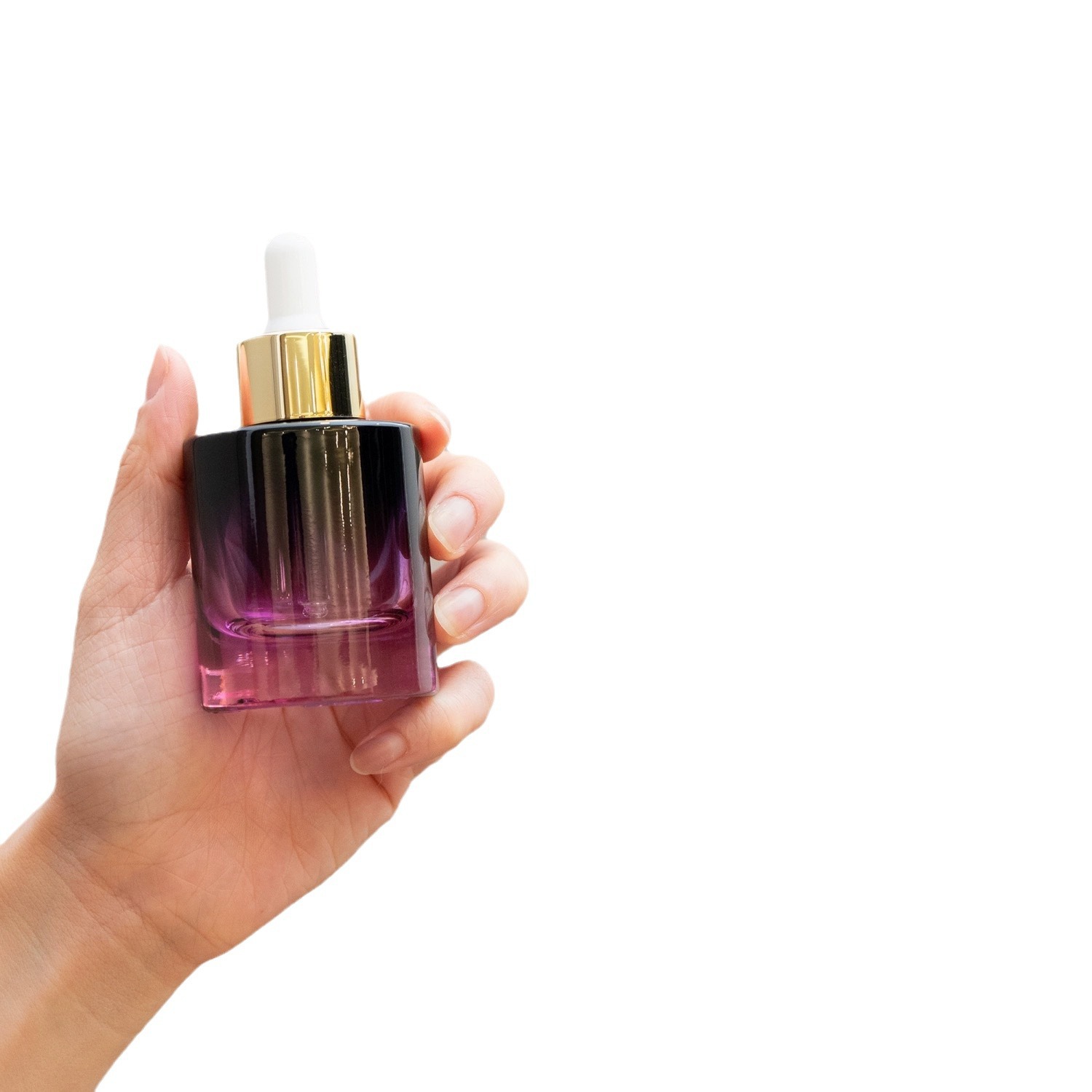 Suministro disponible de botellas de líquido de 30 ml con fondo grueso, botellas de esencia, botellas con gotero, botellas con bomba, botellas dispensadoras de cosméticos, botellas de vidrio.