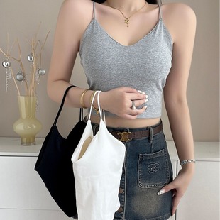 Summer Spice Girls Pure Want Camisole Women's Thin Shoulder Small V-Neck Outer Wear Inner Sleeveless Small Top Slimming Sweet and Hot Style