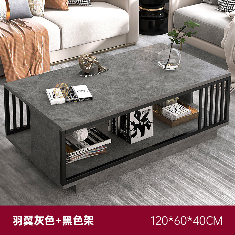 Mesa de café sala de estar piso pequeño apartamento casa moderna Luz de lujo Oficina mesa de té casa de alquiler minimalista mesa rectangular