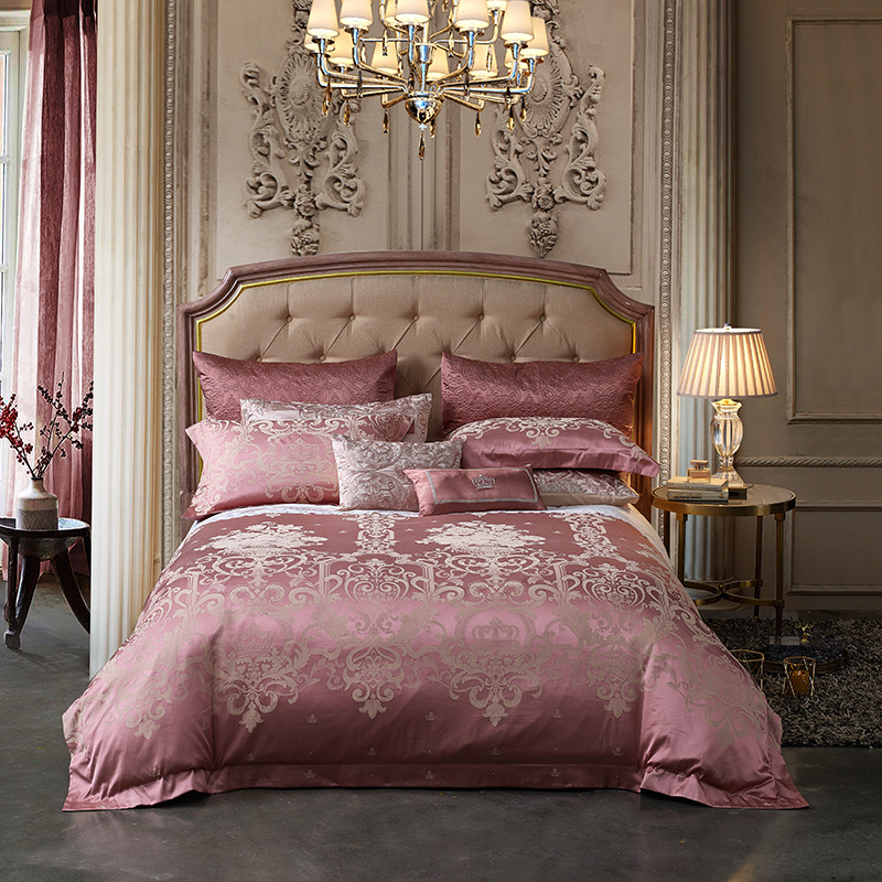 羅萊生活科技lovo家紡棉提花四件套可水洗床單被套床品禮品代發