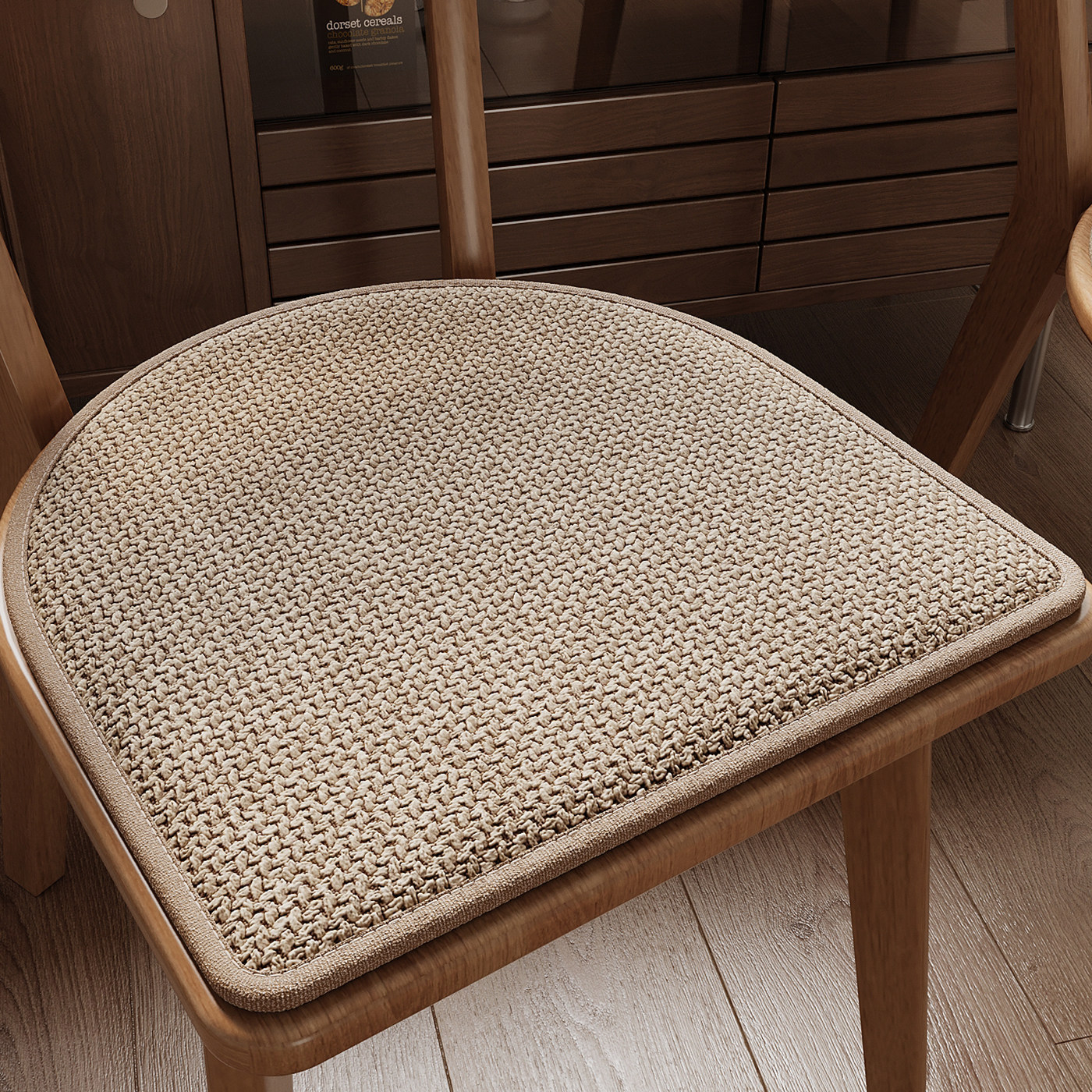 Cojín de silla de algodón y lino Cojín de silla de comedor en forma de herradura Cojín de mesa de comedor Cojín de taburete Cojín de asiento antideslizante Cojín de trasero sedentario Four Seasons Universal image 6