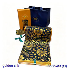 6码一片闪粉小钻装饰印花非洲蜡布面料套装 golden silk wax